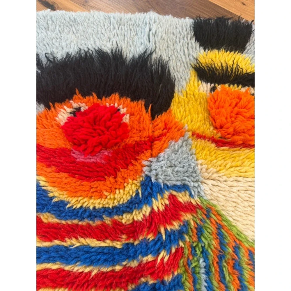 Sesame Street Ernie And Bert Handmade Latch Hook Rug 20 X 27 Very Rare